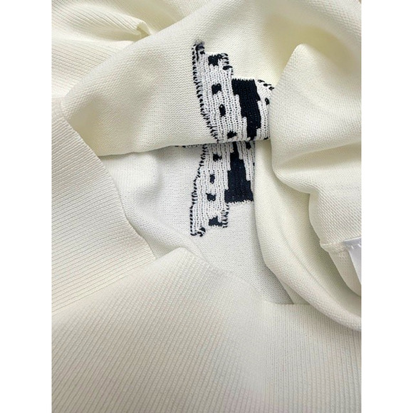 Aleeza Paris Marion Bow Top Sweater Ivory & Black Bows Large L Pullover NEW - Picture 10 of 10